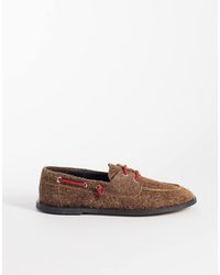 Pompeii UK - Pompeii Ariete Textured Suede Boat Shoes - Lyst