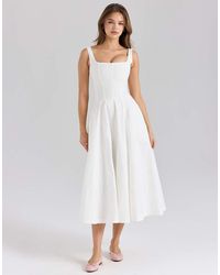 House Of Cb - Mariabella Stretch Cotton Midi Sundress - Lyst