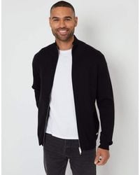 Threadbare - Zip-Through Funnel Neck Knitted Cardigan - Lyst