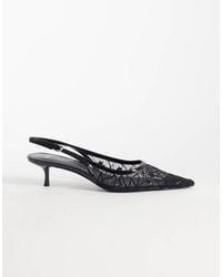 Mango - Slingback mit spitzendetail und absatz - Lyst