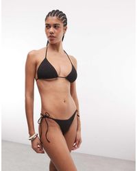 Monki - Mix And Match Crinkle Tie Side Bikini Bottom - Lyst