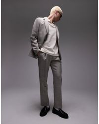 TOPMAN - Straight Textured Suit Pants - Lyst