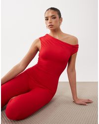 AFRM - Gina Asymmetric Shoulder Capri Jumpsuit - Lyst
