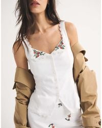 Abercrombie & Fitch - Linen Blend Cami Top With Embroidered Edge Detail Co-ord - Lyst