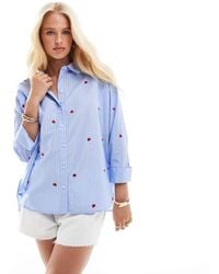 ONLY - Met Hartjes Geborduurd Overhemd - Lyst