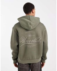 ASOS - Relaxed Boxy Scuba-style Fabric Hoodie With Text Print - Lyst