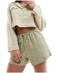 Cotton On - Pantalones cortos caquis holgados con cordón ajustable - Lyst