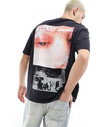 Collusion - T-shirt vestibilità skater nera con grafica stampata sul retro - Lyst