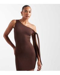 The Frolic - Exclusive Hot Fix Off Shoulder Tie Detail Bodycon Mini Dress - Lyst