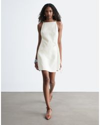 & Other Stories - Pure Linen Square Neck Mini Dress With Wrap Front - Lyst