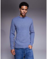 River Island - Knitted Rib Crew Neck - Lyst