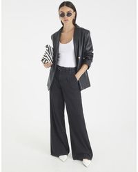 River Island - Mid Rise Wide Leg Tie Front Jeans - Lyst