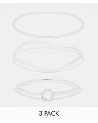 Weekday - Bangle Bracelet 3-pack With Gemstone Detail - Lyst