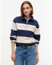 Tommy Hilfiger - Fleece Relaxed Quarter-Zip Sweatshirt - Lyst