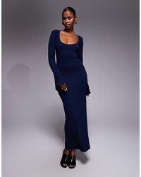 ASOS - Long Flute Sleeves Super Scoop Midi Dress - Lyst