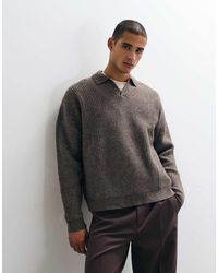 ASOS - Super Oversized Knitted Wool Blend Rib Notch Neck Jumper - Lyst