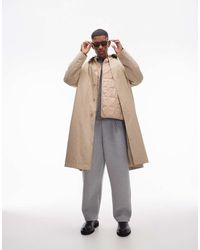 TOPMAN - Gabardina Extragrande Con Forro Extraíble De -Beis Neutro - Lyst