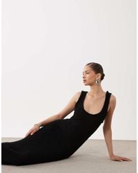 ASOS - Knitted Boucle Scoop Maxi Dress - Lyst