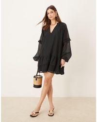 Pretty Lavish - Long Sleeve Ruffle Mini Dress - Lyst