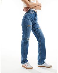 Calvin Klein - – gerade geschnittene jeans mit hohem bund - Lyst