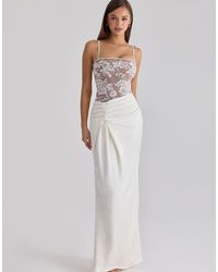 House Of Cb - Eliette Embellished Lace And Satin Maxi Dress - Lyst