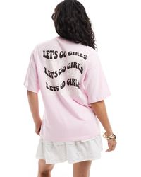JJXX - T-shirt oversize à imprimé girls au dos - Lyst
