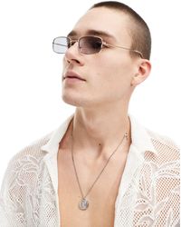 ASOS - Rectangle Sunglasses With Light Lens - Lyst