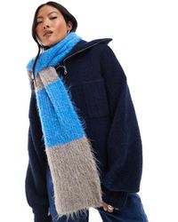 ASOS - Sciarpa Con Motivo A Righe Blu E Grigia - Lyst