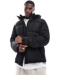 New Look - Ripstop Fabric Hooded Puffer Jacket - Lyst