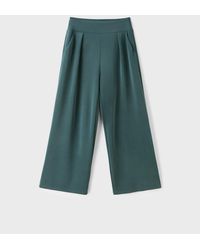 Stradivarius - Soft-touch Wide-leg Trousers With Darts - Lyst