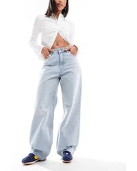 Dr. Denim - Vaqueros Azul Arroyo De Corte Boyfriend Holgado Con Lavado Claro Y Revestimiento Efecto Líquido Donna De - Lyst