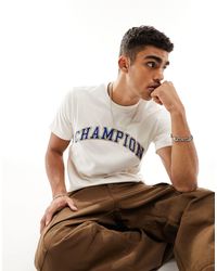 Champion - Rochester - t-shirt stile college bianca con logo - Lyst