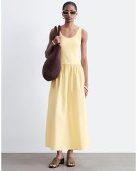 & Other Stories - Fitted Bodice Maxi Jersey Dress With Cotton Poplin Skirting - Lyst