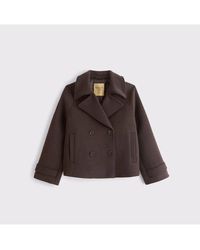 Abercrombie & Fitch - Carrie Short Wool-Blend Trench Coat - Lyst