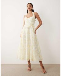 Bardot - Pollie Broderie Halter Midi Dress - Lyst
