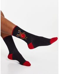 Pretty Polly Christmas Robin Socks - Black