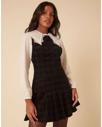 Nobody's Child - Merida Tailored Pleated Skirt Pinafore Mini Dress - Lyst