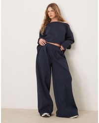 ASOS - Interlock Super Wide Leg Trouser - Lyst