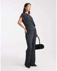 Vero Moda - Textured Jersey Wide Leg Trouser Co-ord - Lyst