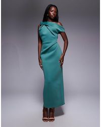 ASOS - One Shoulder Drape Neck Midi Dress - Lyst
