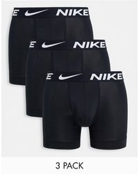 Nike - Dri-fit essential micro - confezione da 3 paia di boxer aderenti neri - Lyst