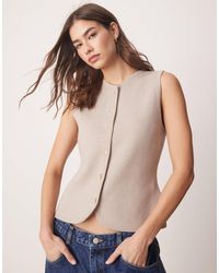 Abercrombie & Fitch - High Neck Button Through Knit Vest - Lyst
