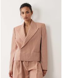 Mango - – selection – cropped-blazer aus leinenmix - Lyst