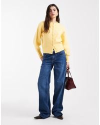 ASOS - Compact Fluffy Cardigan With Structured Sleeve - Lyst