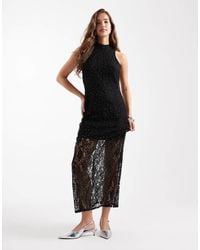 Vero Moda - Sheer Lace Sleeveless Maxi Dress With All Over Stud Detail - Lyst