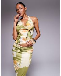 ASOS - Co-ord Slinky Halter Neck Crop Top - Lyst