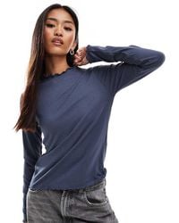 Pieces - Lettuce Hem Long Sleeve Top - Lyst