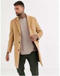 topman overcoat camel