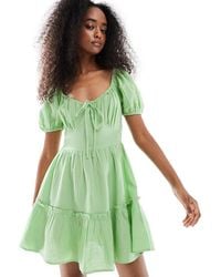 Wednesday's Girl - Milkmaid Linen Blend Dress - Lyst