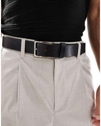 ASOS - Smart Faux Leather Belt With Buckle - Lyst